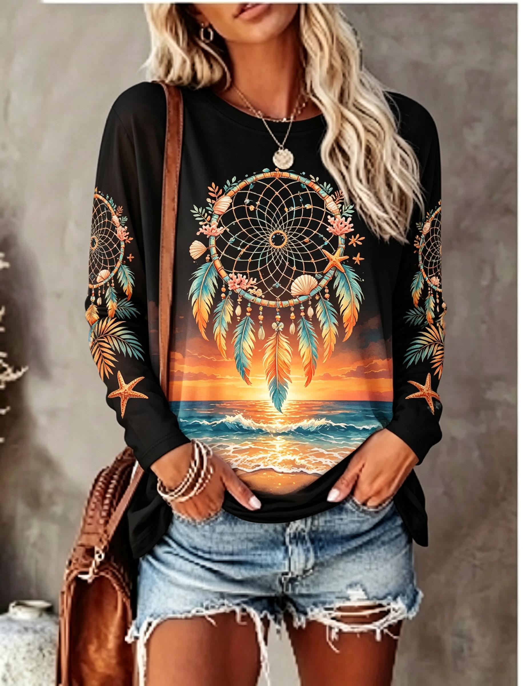 Women's Crew Neck Long Sleeve  - Shelly review and price